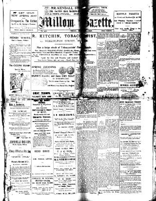 cover page of Millom Gazette published on May 13, 1898
